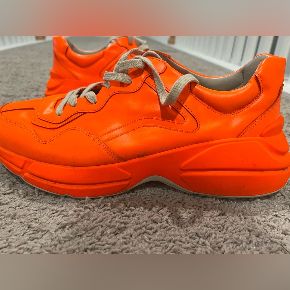 Gucci Rhyton Leather Sneaker - Orange